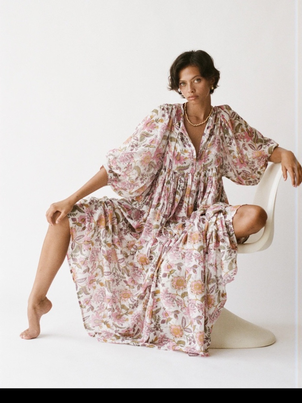 Daughters of India Kyra Maxi Dress - Fuchsia Bloom
